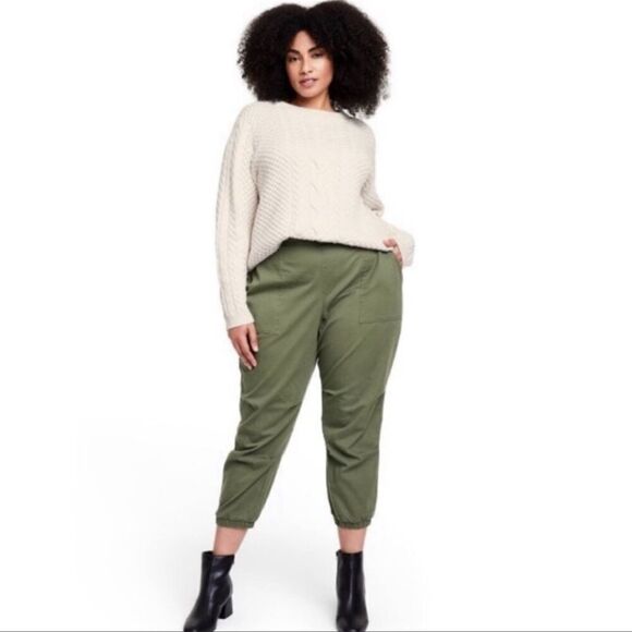 Nili Lotan x Target Olive Green Women's High-Rise Woven Ankle Pants - Picture 1 of 4